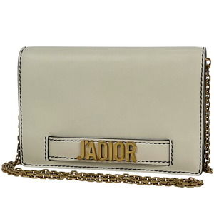 Christian Dior J'adior Leather Chain Shoulder Bag White